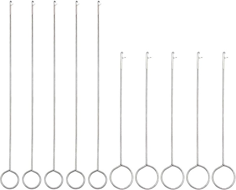 LINYUEARUI 10Pcs Sewing Loop Turner Hook Set (5 Long & 5 Short) - Stainless Steel Handmade Sewing Tools for Fabric Tubes, Belts, Straps & Silicone Beads - DIY Knitting, Crafting Accessories with Latch - Image 1